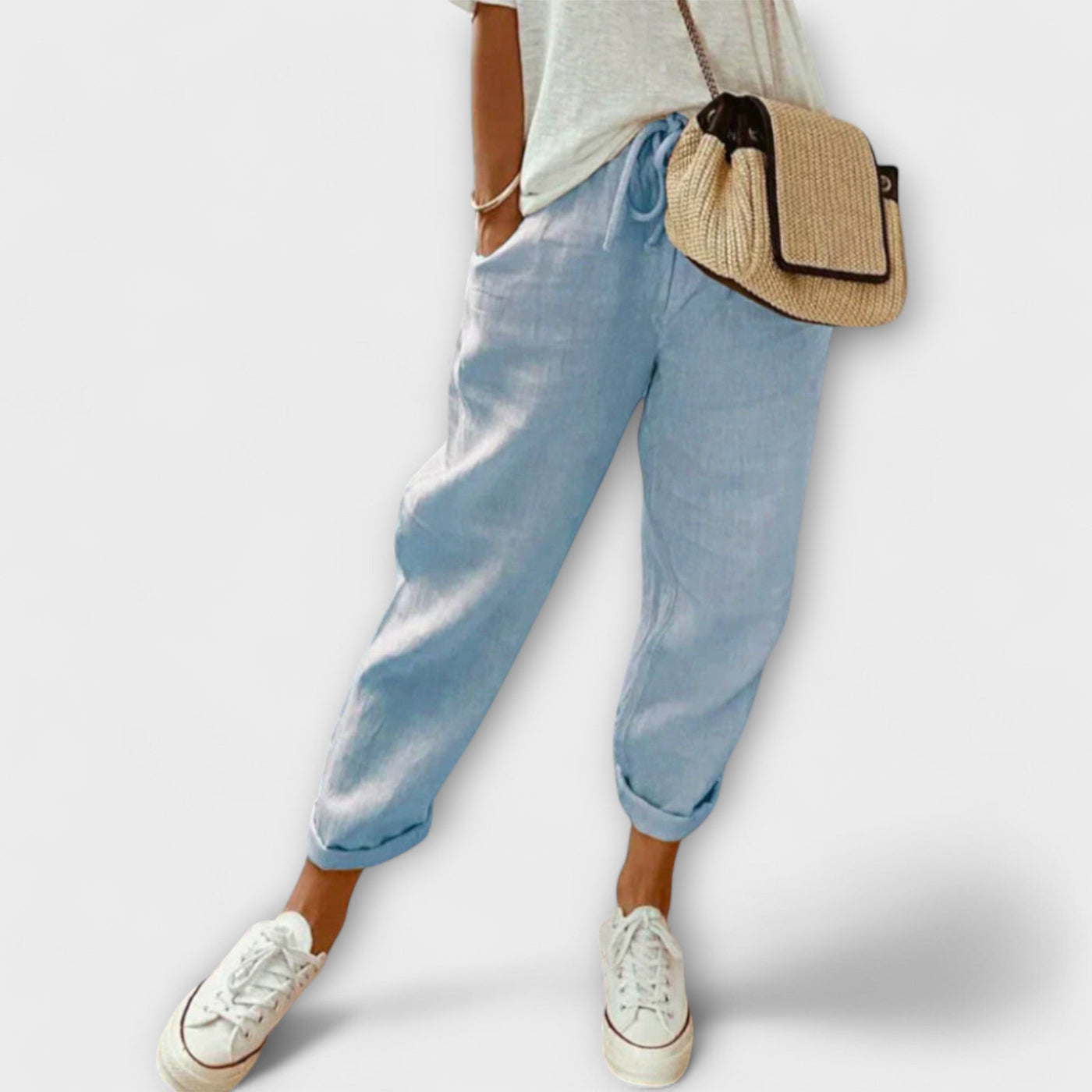 Bibi – Pantalon en lin tendance et décontracté